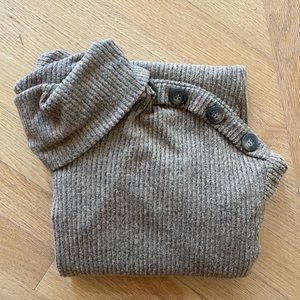 Super Soft, Turtleneck Sweater with Button Detail